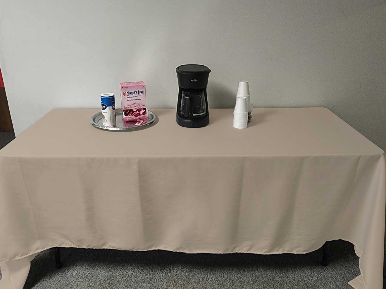 Intedge Beige Poly/Cotton Tablecloth, 54 x 120 inch 