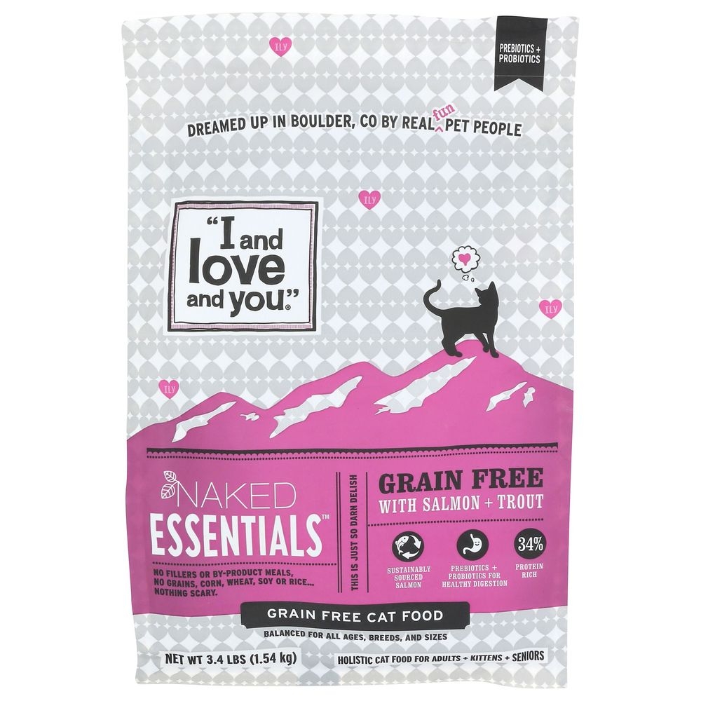 I and love and You Naked Essentials Salmon Plus Trout Dry Kibble Cat Food, 3.4 Pound -- 4 per case