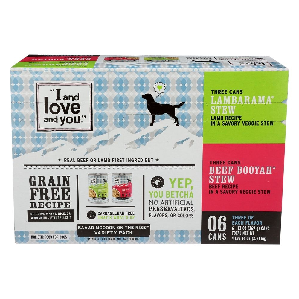 I And Love And You Beef Booyah Stew Lambarama Stew Dog Food - Variety Pack, 6 count -- 2 per case