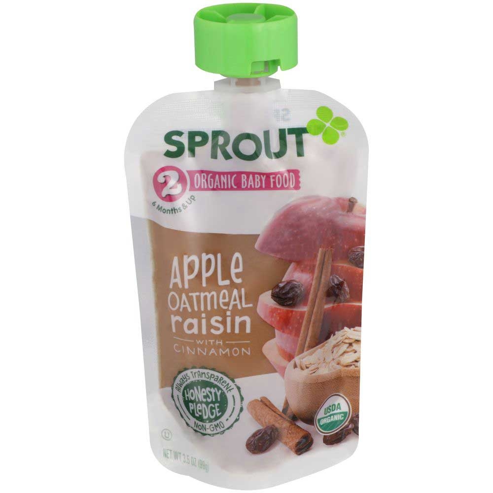 Sprout Organic Apple Oatmeal Raisin with Cinnamon Baby Food, 3.5 Ounce -- 12 per case