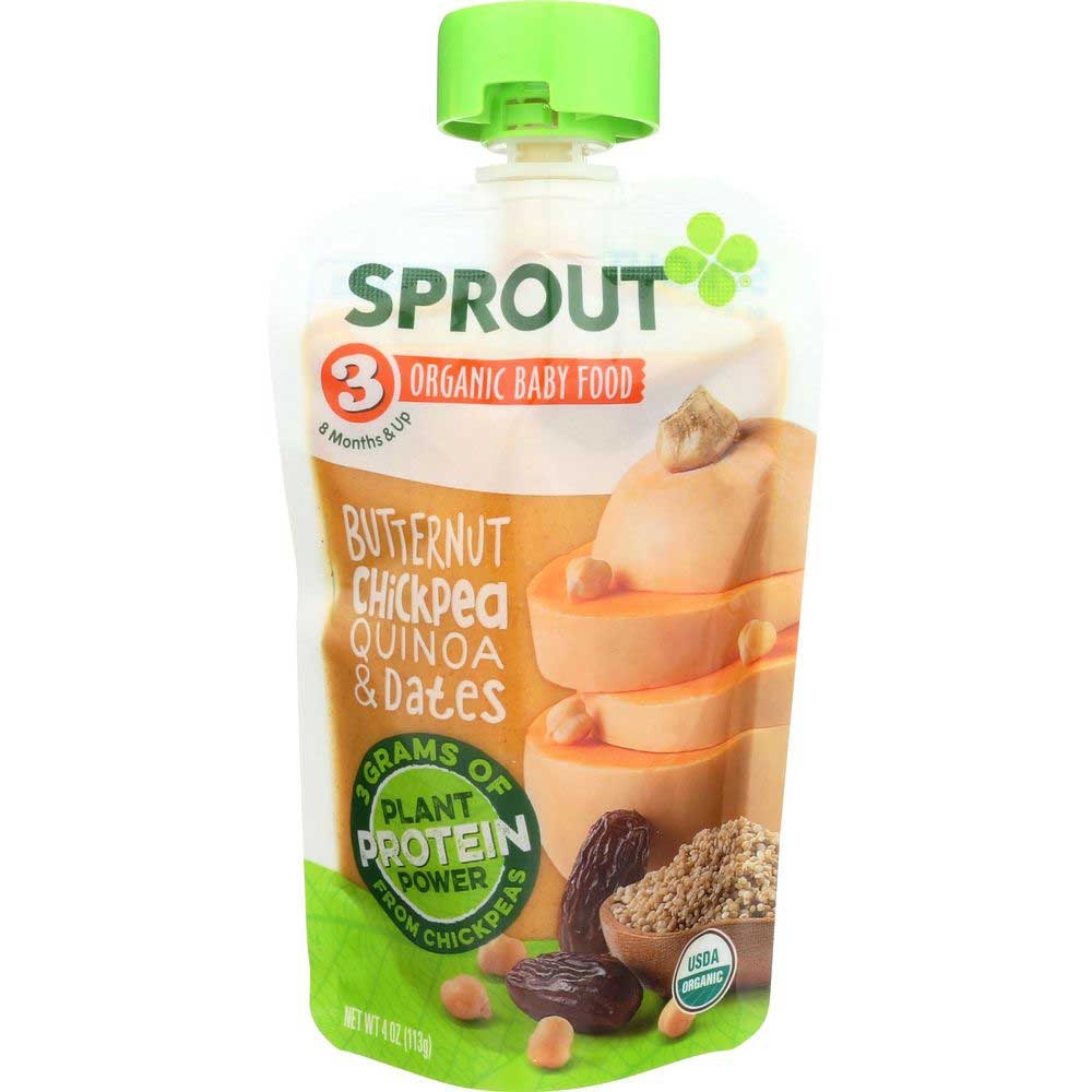 Sprout Organic Butternut Chickpea Quinoa and Dates Baby Food, 4 Ounce -- 6 per case