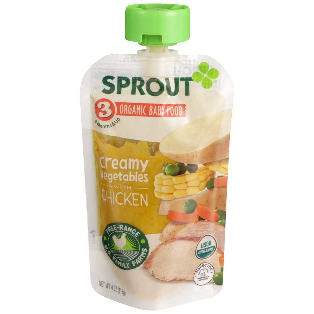 Sprout Organic Creamy Vegetables with Chicken Baby Food, 4 Ounce -- 6 per case