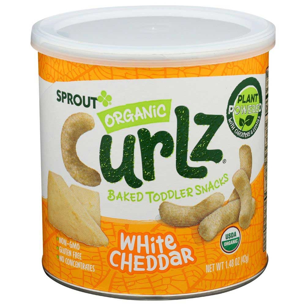 Sprout Organic Curlz White Cheddar Toddler Snacks, 1.48 Ounce -- 6 per case