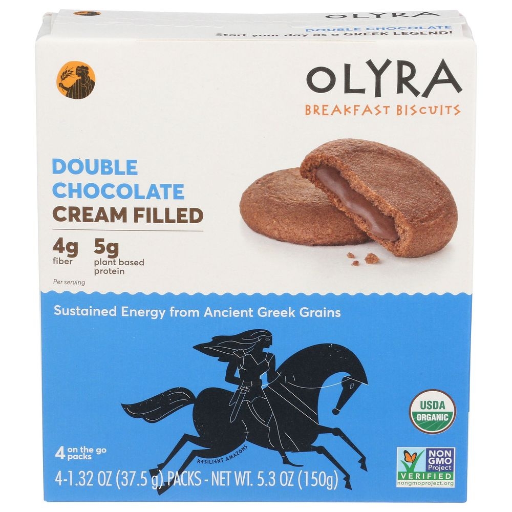 Olyra Double Chocolate Cream Filled Breakfast Biscuits, 5.3 Ounce -- 6 per case