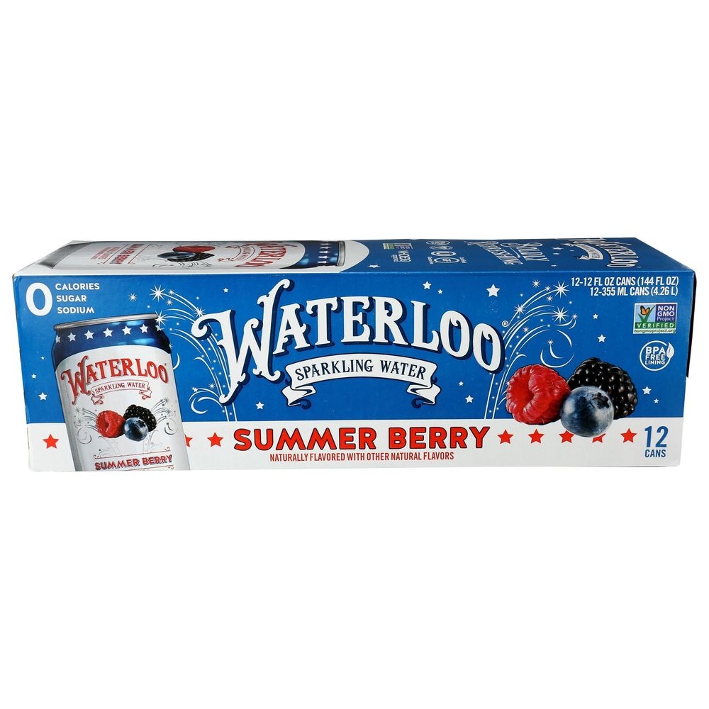 Waterloo Summer Berry Sparkling Water, 12 Fluid Ounce -- 24 per case