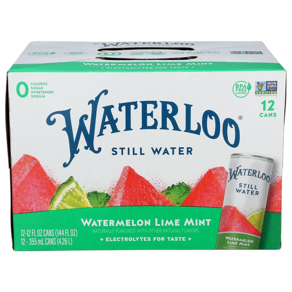 Waterloo Watermelon Lime Mint Still Water, 144 Fluid Ounce -- 2 per case