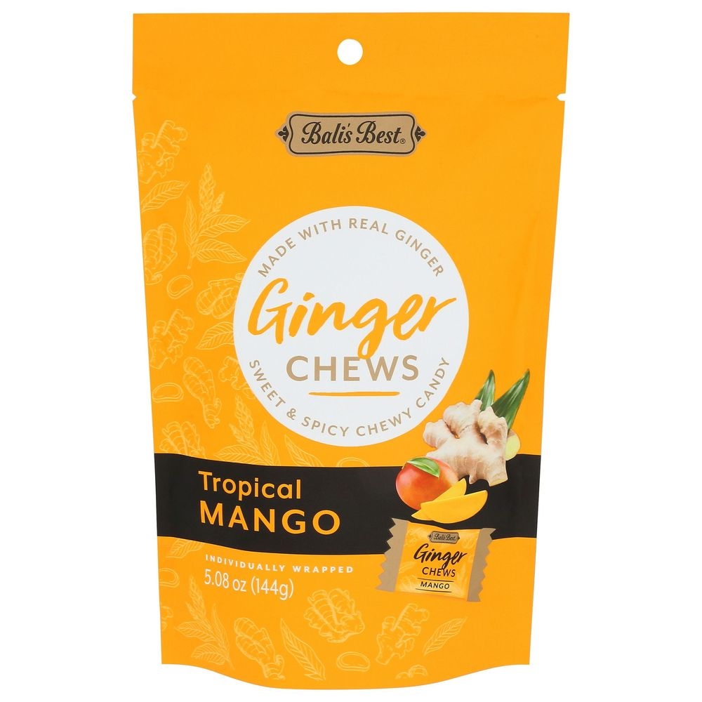 Balis Best Original Tropical Mango Ginger Chews, 5.08 Ounce -- 12 per case