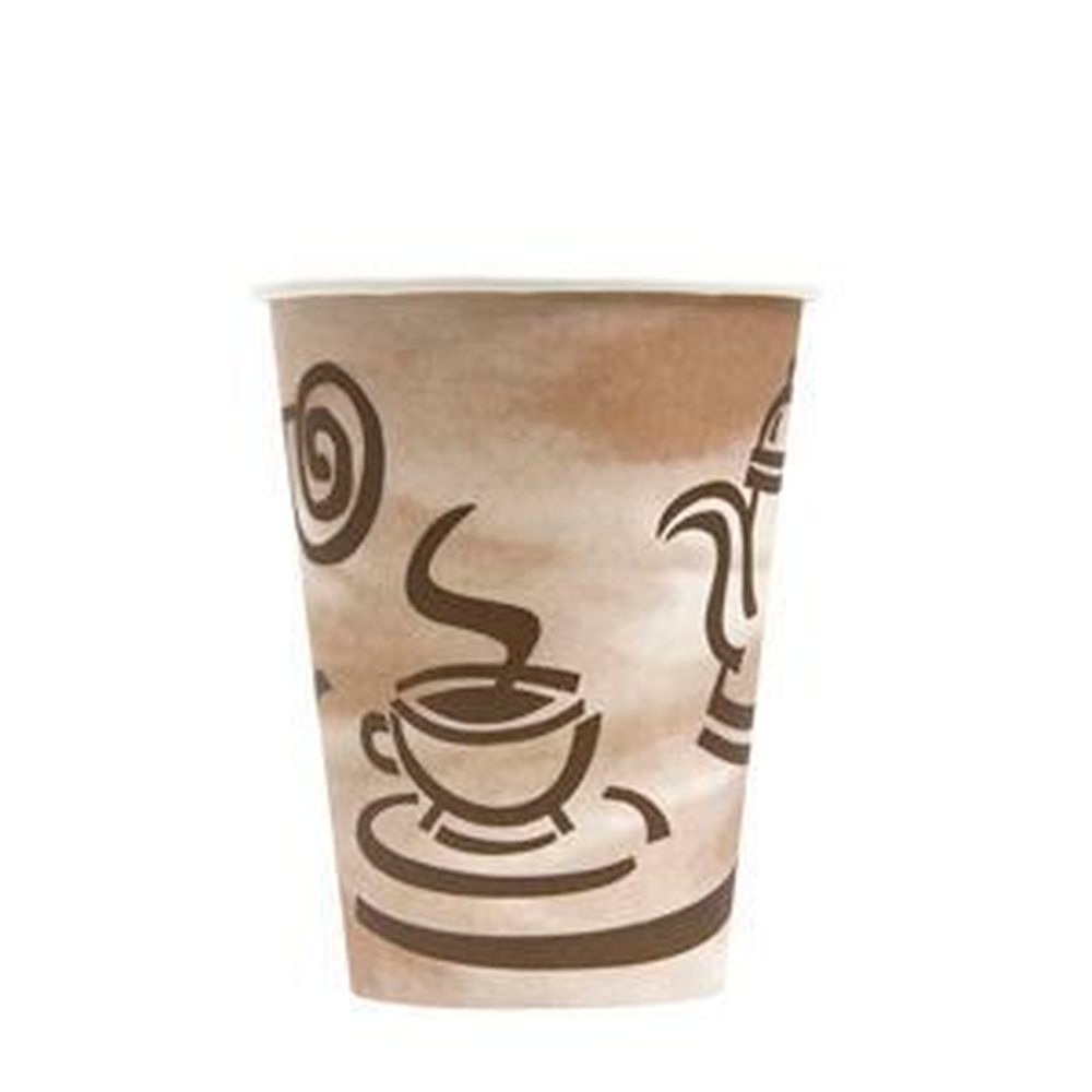 Empress Stock Good Day Print Paper Hot Cup, 12 Ounce Capacity -- 1000 per case