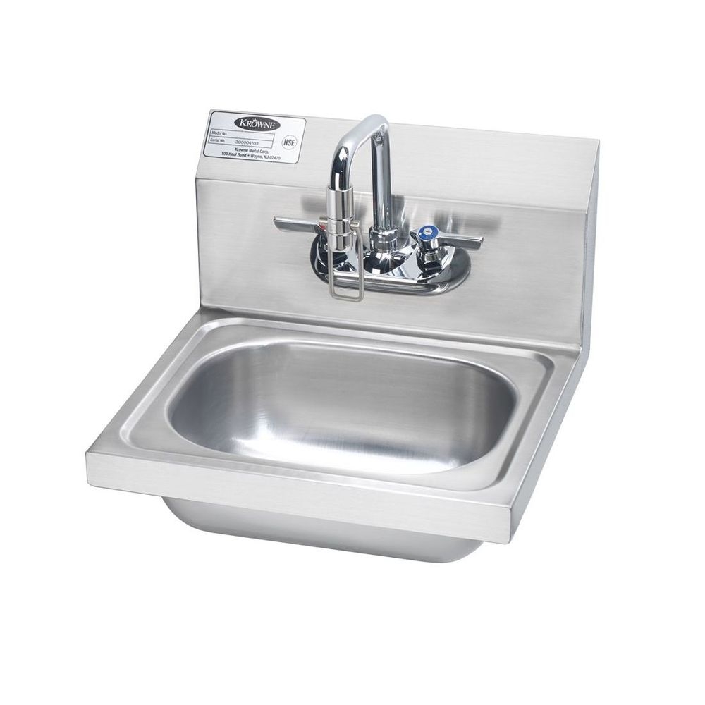 Krowne Hand Free Hand Sink with Faucet Wand, 17 1/4 x 15 1/4 x 13 inch