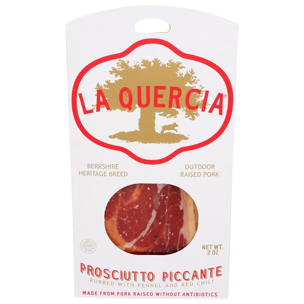La Quercia Sliced Prosciutto Piccante, 2 Ounce -- 12 per case