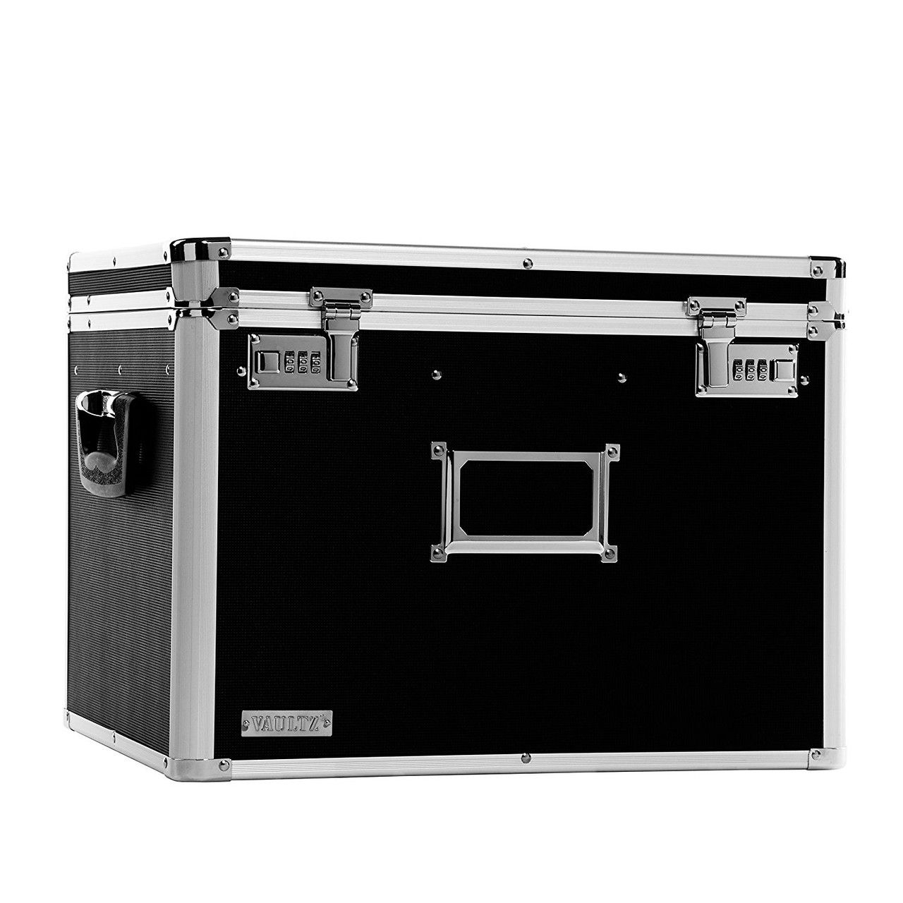 Vaultz Locking File Chest Storage Box, Letter/Legal, 17-1/2 x 14 x 12-1/2, Black