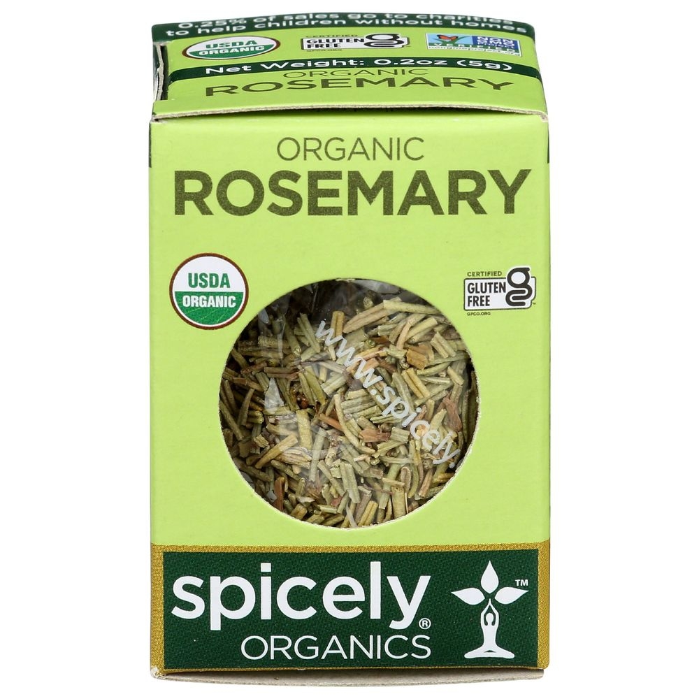 Spicely Organics Whole Rosemary, 0.2 Ounce Box -- 6 per case