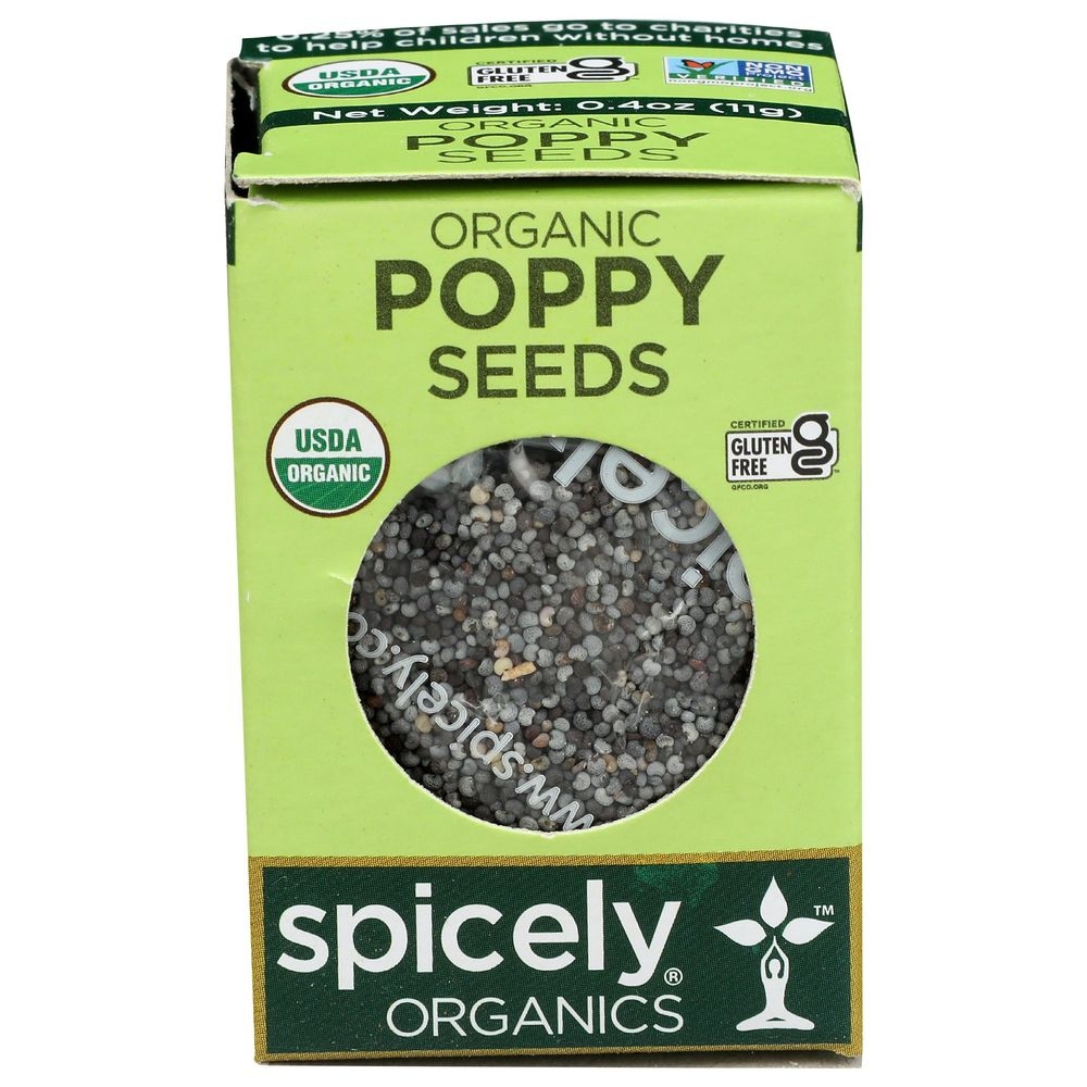 Spicely Organics Poppy Seeds, 0.4 Ounce Box -- 6 per case