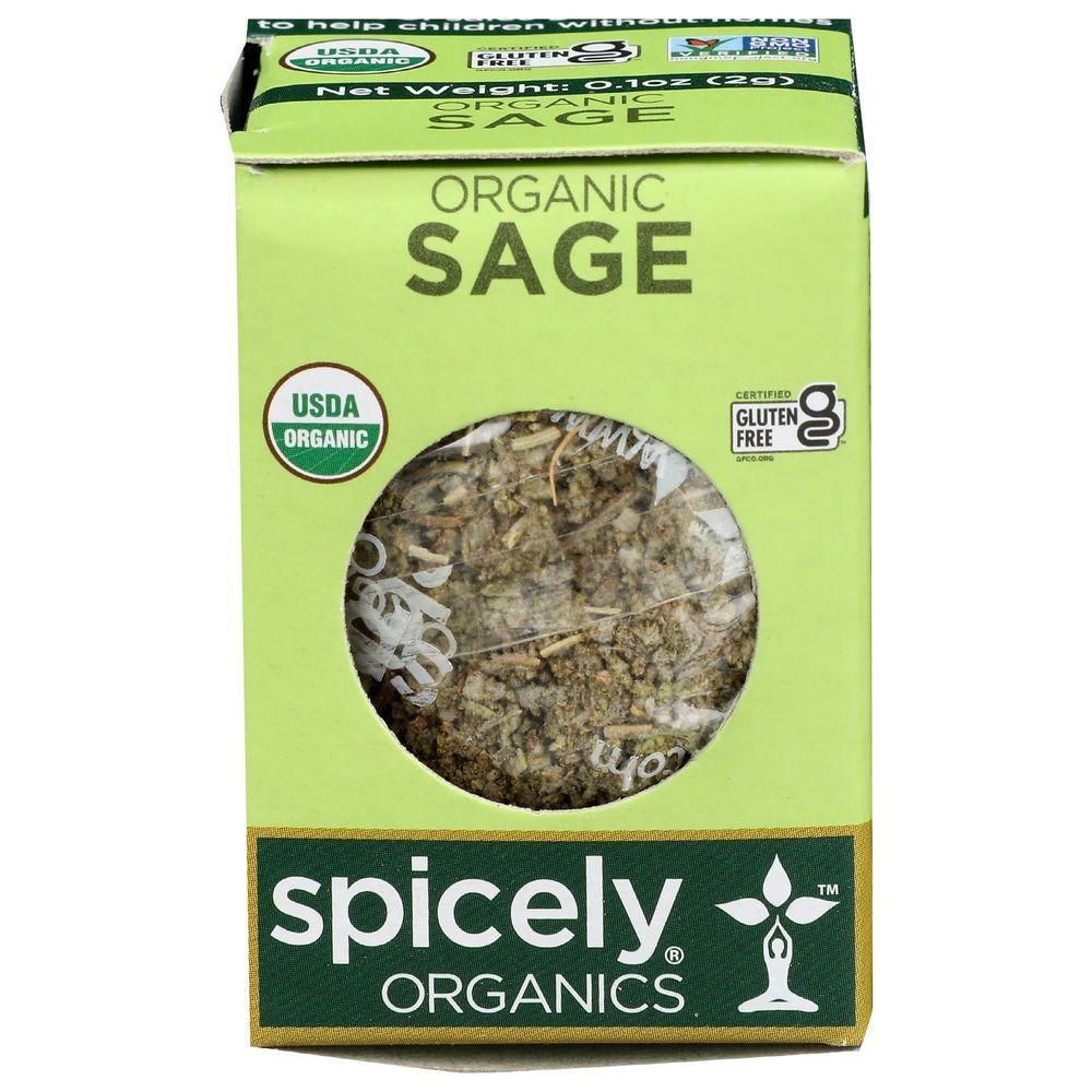 Spicely Organics Rubbed Sage, 0.1 Ounce -- 6 per case