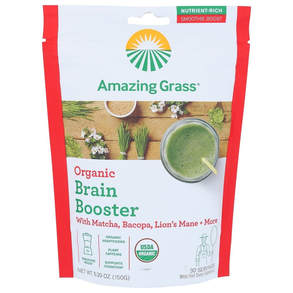 Amazing Grass Organic Brain Booster, 5.29 Ounce