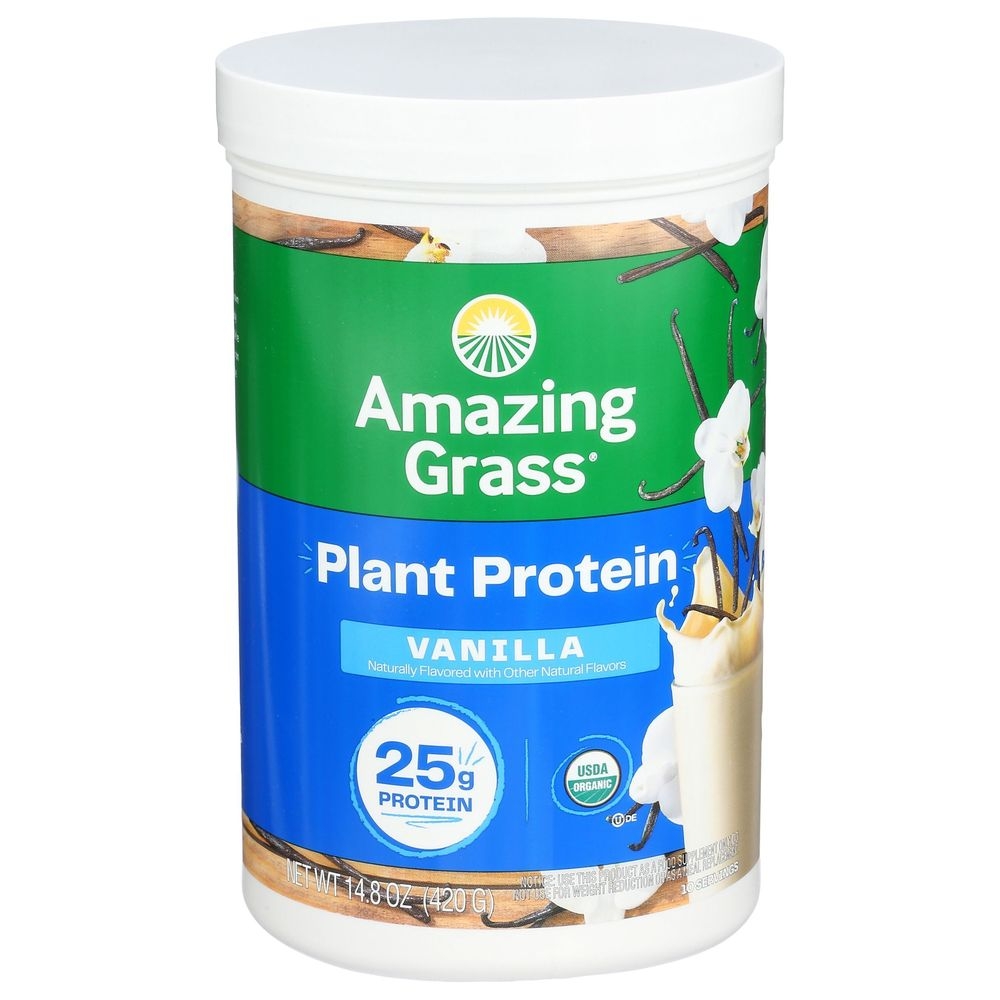 Amazing Grass Organic Vanilla Plant Protein Powder, 14.8 Ounce