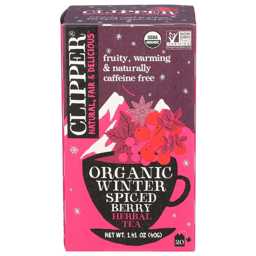 Clipper Organic Winter Spiced Berry Herbal Tea, 20 tea bags -- 6 per case