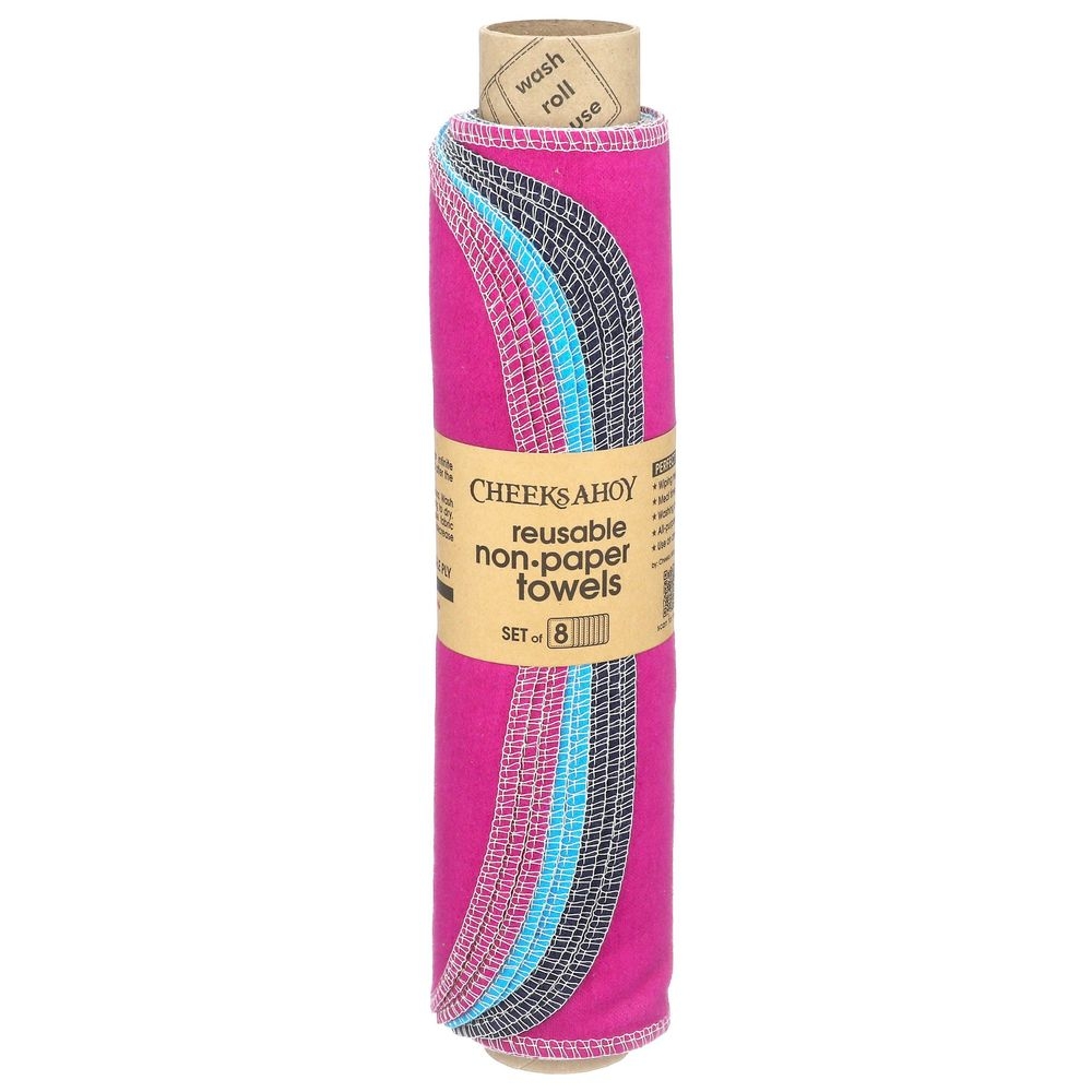 Cheeks Ahoy Jewel Pre Rolled Reusable Non Paper Towel, 8 count -- 6 per case