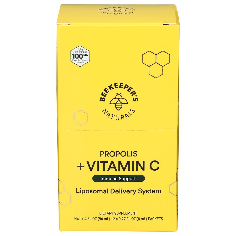 Beekeepers Naturals Propolis Plus Vitamin C Immune Support with Liposomal Formula, 0.27 Ounce -- 12 per case