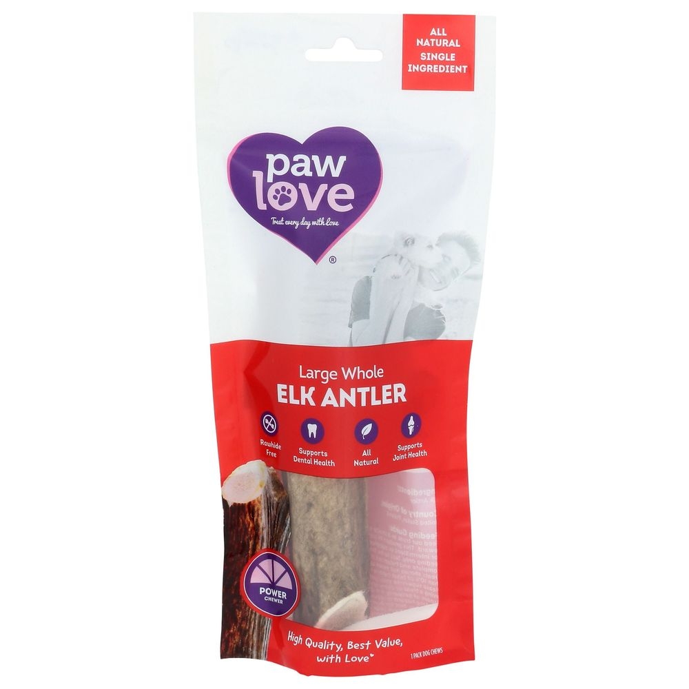 Paw Love Elk Antler Large Dog Treat -- 6 per case