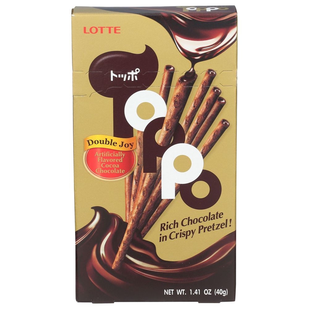 Lotte Toppo Cocoa Chocolate Pretzel Sticks, 1.41 Ounce -- 10 per case