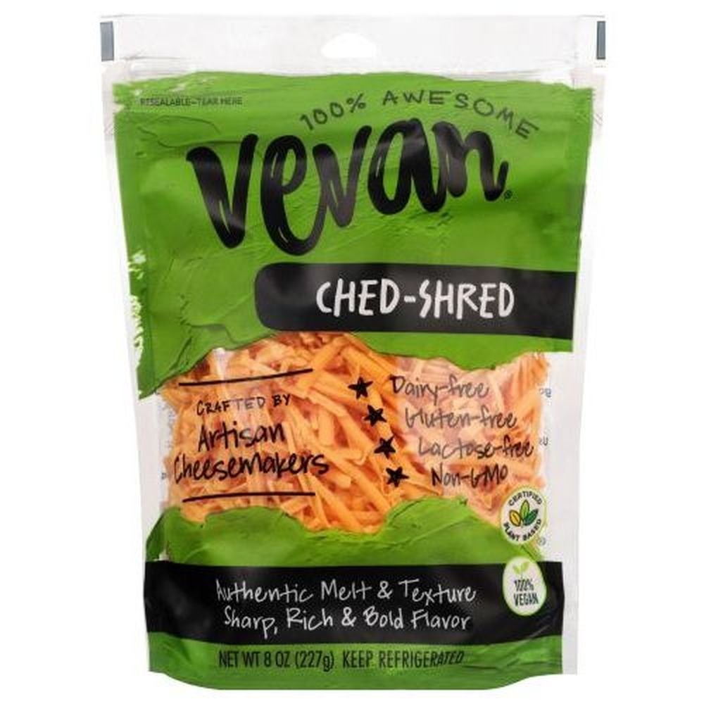 Vevan Shredded Cheddar Cheese, 8 Ounce -- 12 per case