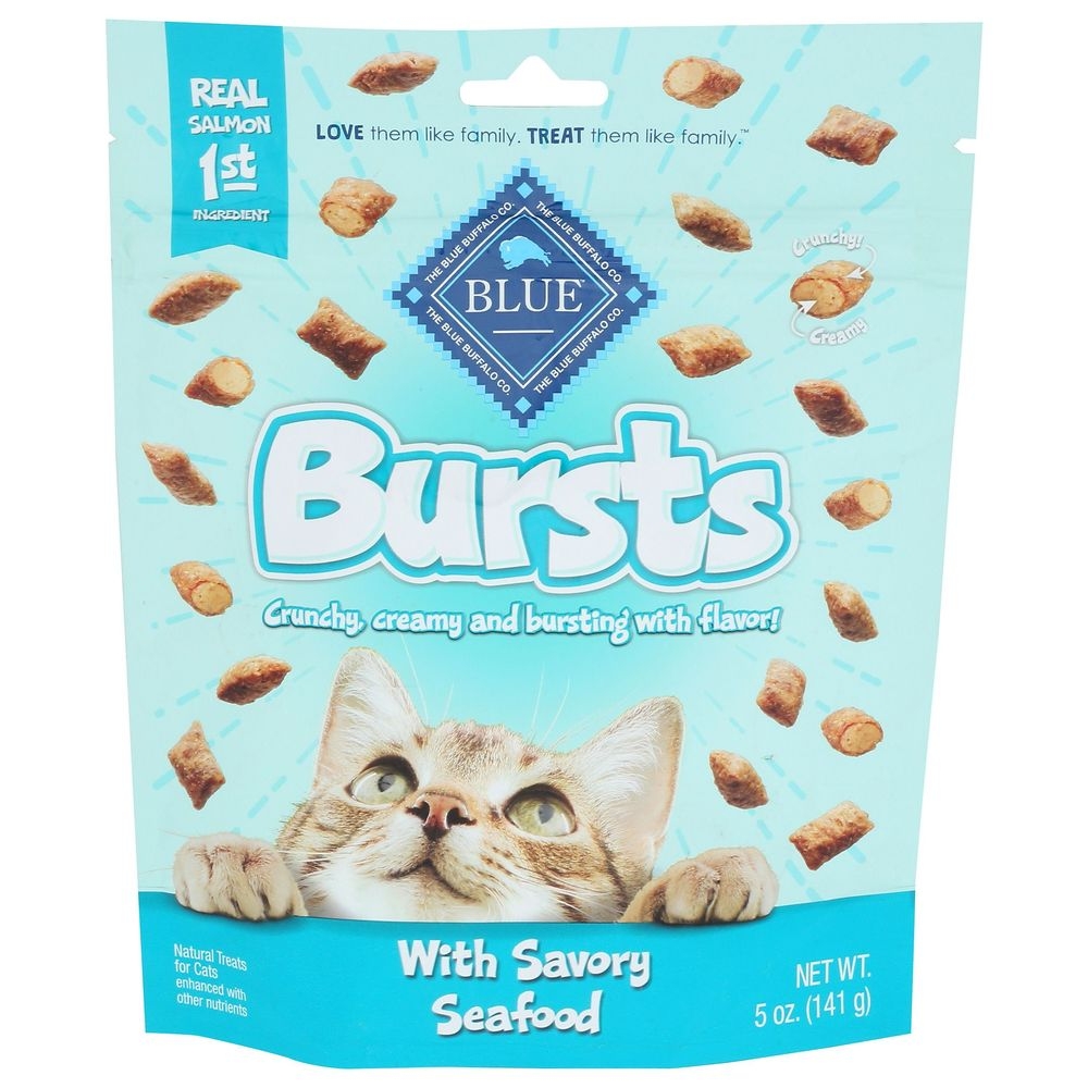Blue Buffalo Bursts Crunchy and Creamy with Savory Seafood Cat Treat, 5 Ounce -- 6 per case