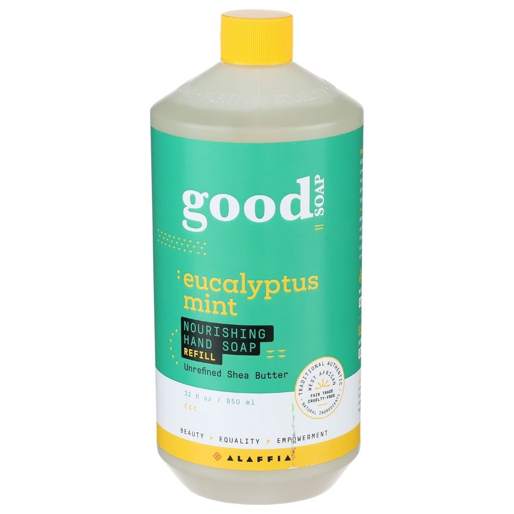 Alaffia Eucalyptus Mint Nourishing Hand Soap Refill, 12 Fluid Ounce