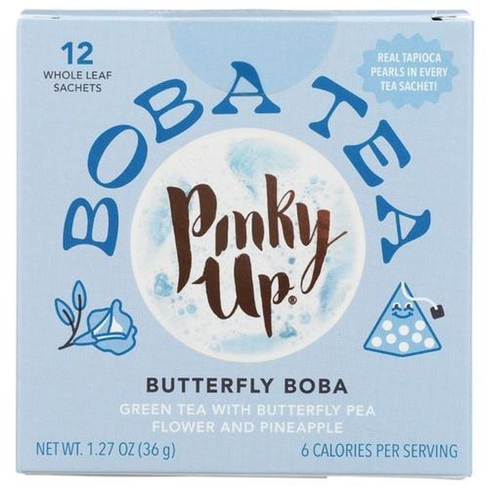 Pinky Up Butterfly Boba Green Tea, 12 count -- 6 per case