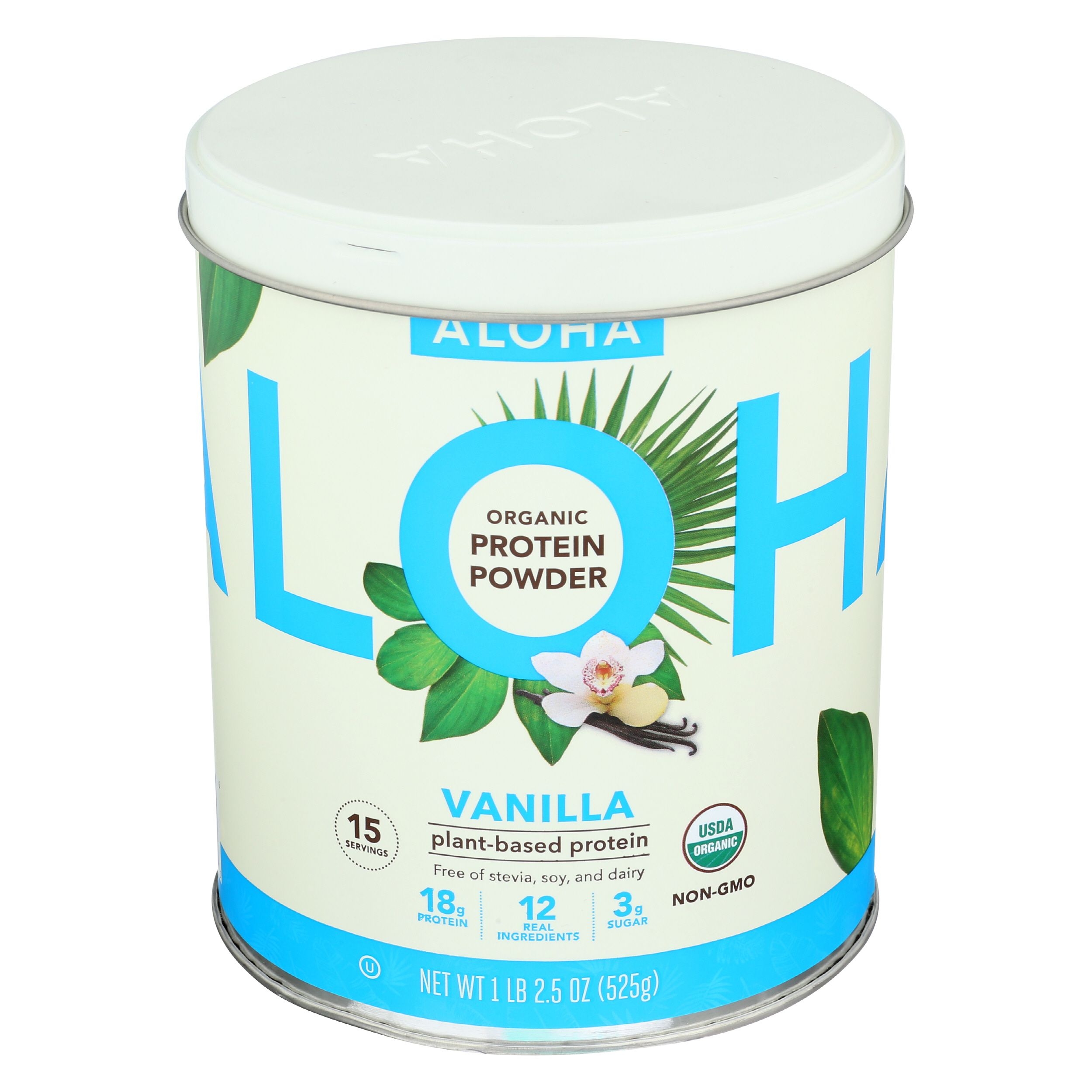 Aloha Plant Based Vanilla Protein Powder, 525 Gram
