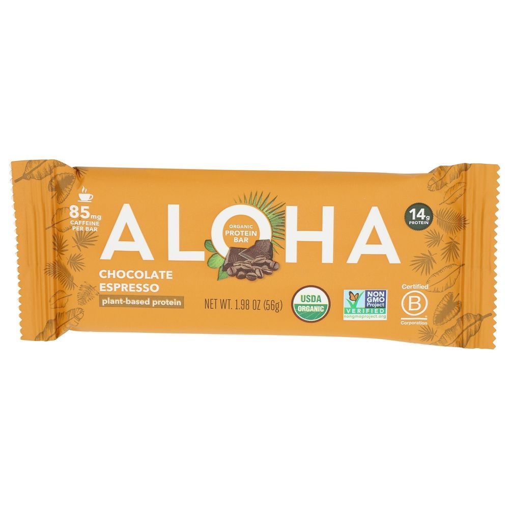 Aloha Chocolate Espresso Protein Bar, 1.98 Ounce -- 12 per case