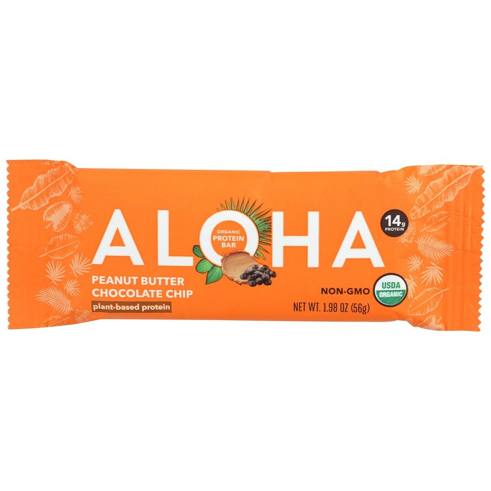 Aloha Organic Peanut Butter Chocolate Chip Protein Bar, 1.9 Ounce -- 12 per case