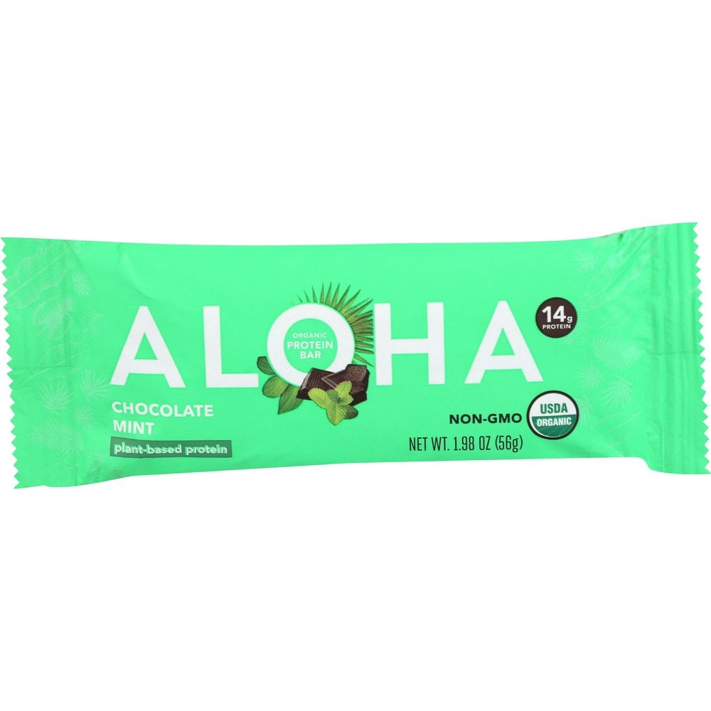 Aloha Organic Chocolate Mint Protein Bar, 1.98 Ounce -- 12 per case