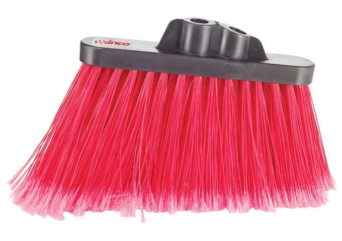 Winco Medium Duty Flagged Red Bristle Angle Broom Head Only -- 12 per case