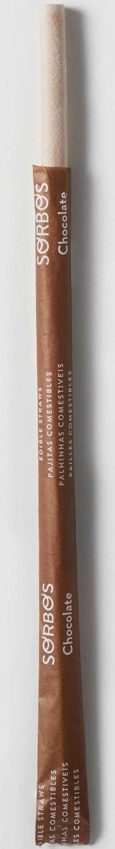 Sorbos Edible Chocolate Straw, 19 Centimeter -- 200 per case