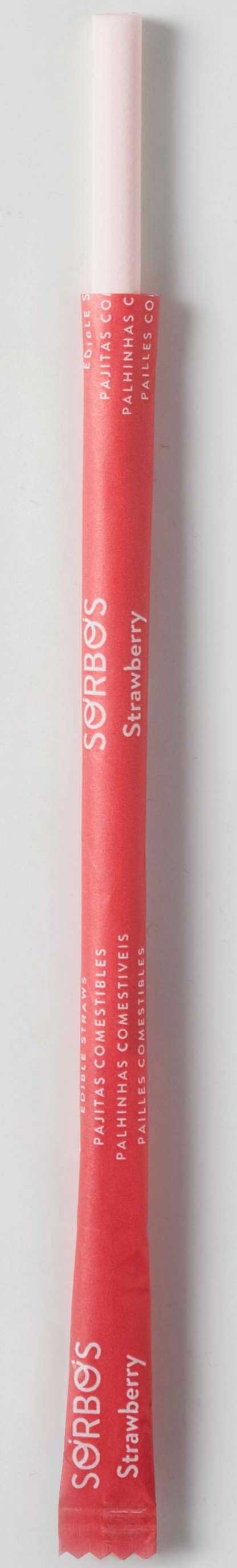 Sorbos Edible Strawberry Straw, 19 Centimeter -- 200 per case