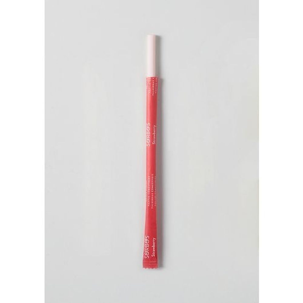Sorbos Strawberry Straw, 24 Centimeter -- 200 per case