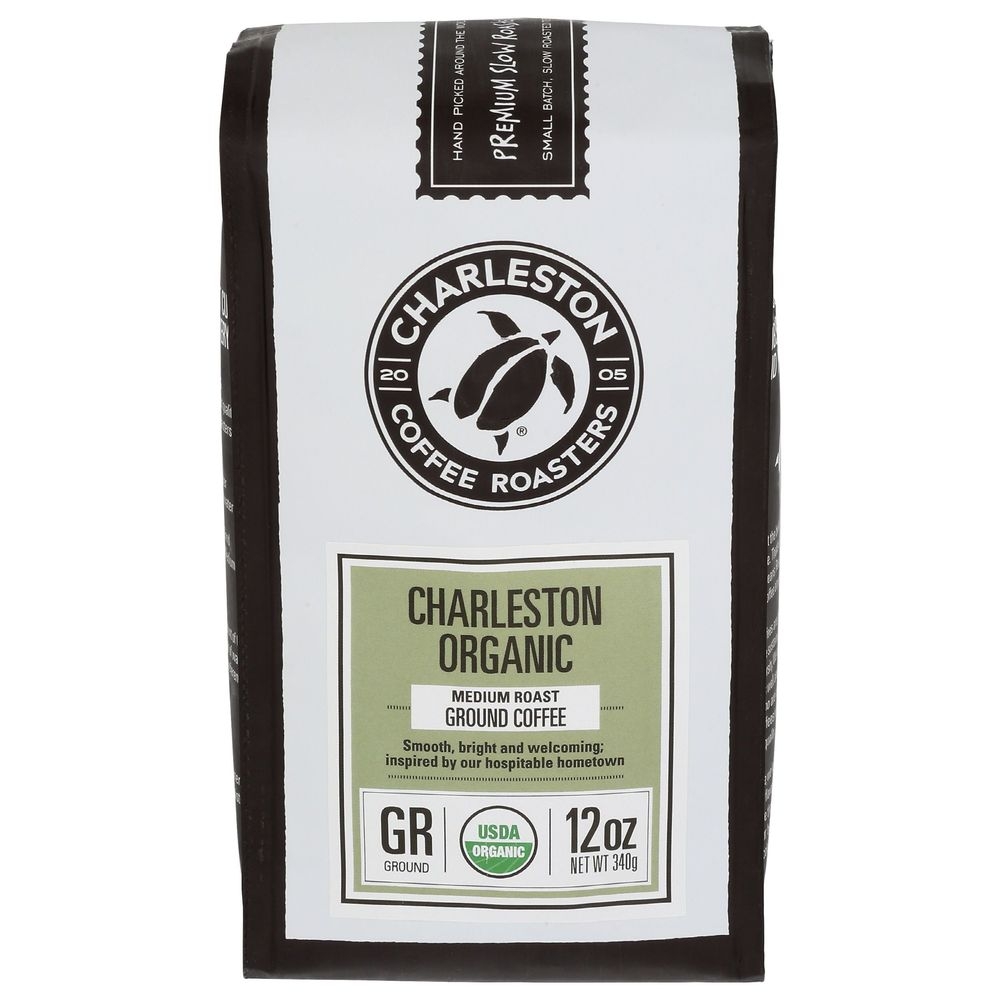 Charleston Coffee Roaster Organic Medium Roast Ground Coffee, 12 Ounce -- 6 per case