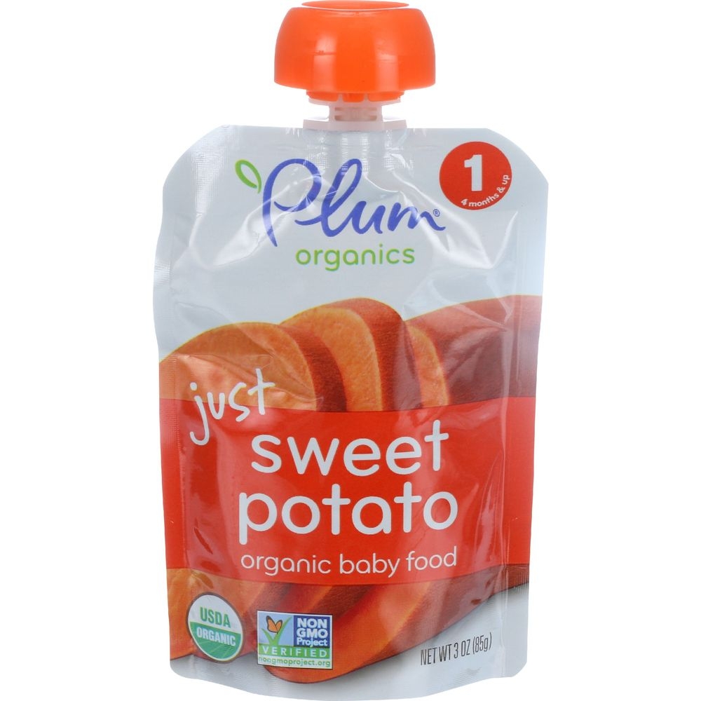 Plum Organics Just Sweet Potato Stage 1 Baby Food, 3 Ounce -- 6 per case
