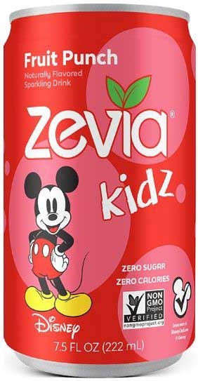 Zevia Kidz Fruit Punch Sparkling Drink, 7.5 Fluid Ounce - 6 count per pack -- 4 packs per case