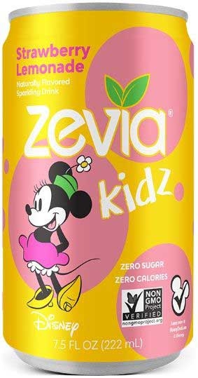 Zevia Kidz Strawberry Lemonade Sparkling Drink, 7.5 Fluid Ounce - 6 count per pack -- 4 packs per case
