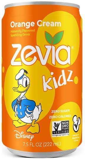 Zevia Kidz Orange Cream Sparkling Drink, 7.5 Fluid Ounce - 6 count per pack -- 4 packs per case