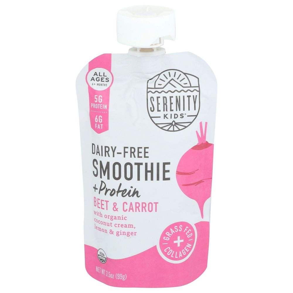 Serenity Kids Dairy-free Beet and Carrot Smoothie Plus Protein for 6 plus Month Kids, 3.5 Ounce -- 6 per case