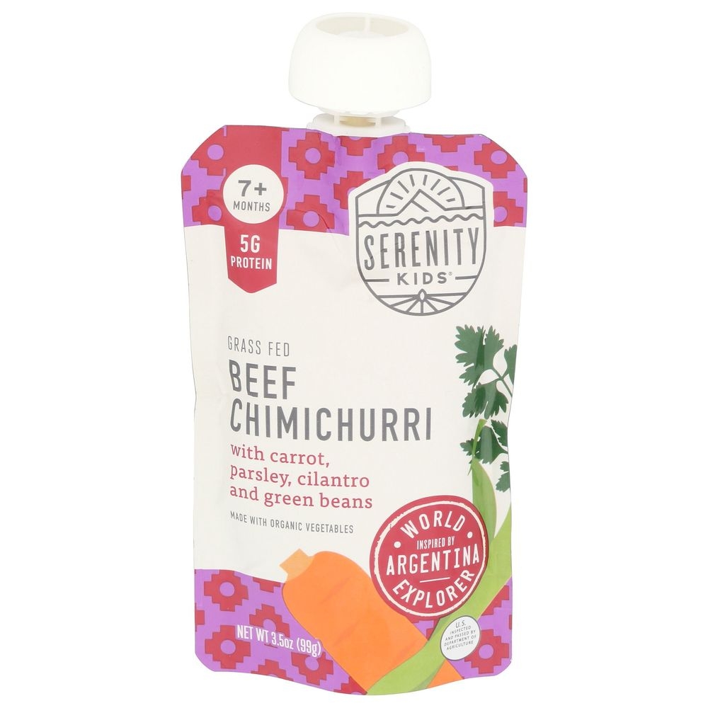 Serenity Kids Grass Fed Beef Chimichurri for 7 Plus Month Kids, 3.5 Ounce -- 6 per case