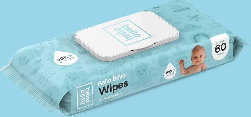 Hello Bello Plant Based Baby Wipes - 60 count per pack