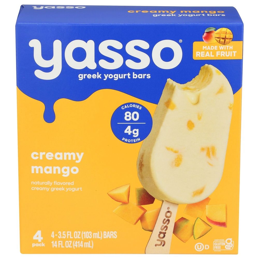 Yasso Creamy Mango Greek Yogurt Bar, 3.5 Fluid Ounce -- 32 per case
