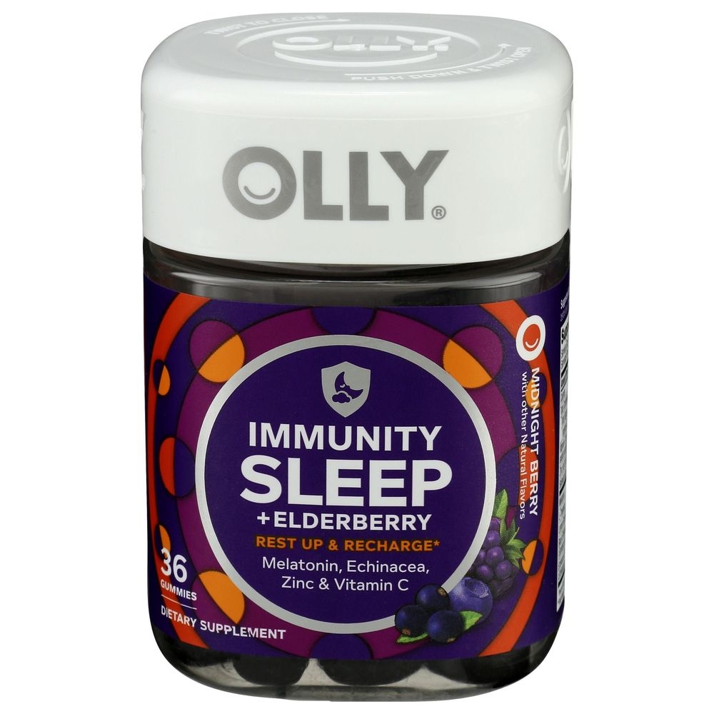 Olly Midnight Berry Immunity Sleep Plus Elderberry Gummies, 36 Count