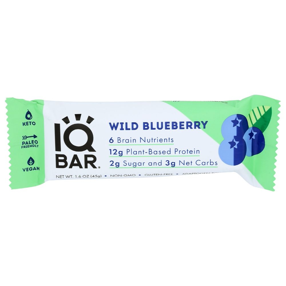 IQ Bar Blueberry Protein Bar, 1.6 Ounce -- 12 per case