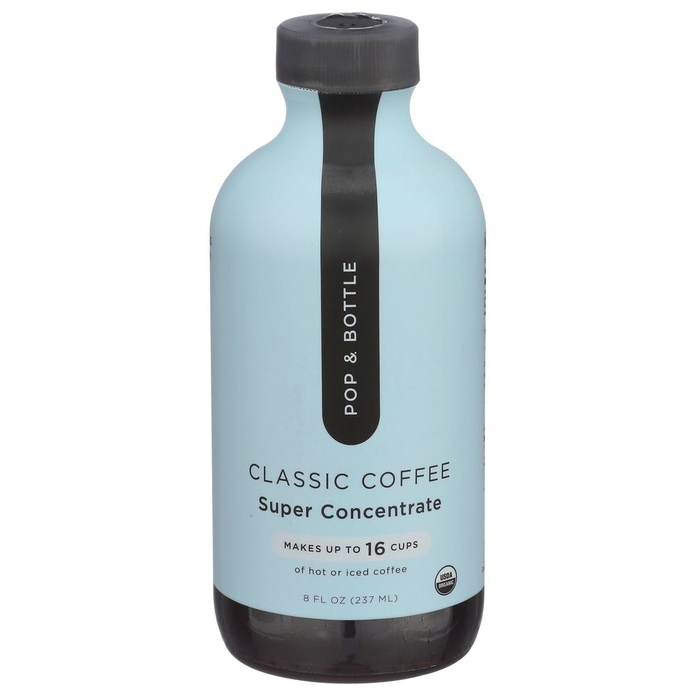 Pop and Bottle Classic Coffee Super Concentrate, 8 Fluid Ounce -- 6 per case