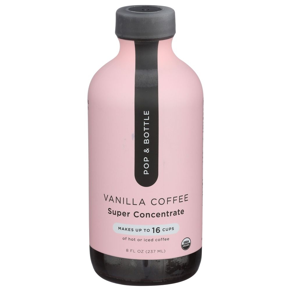 Pop and Bottle Vanilla Coffee Super Concentrate, 8 Fluid Ounce -- 6 per case